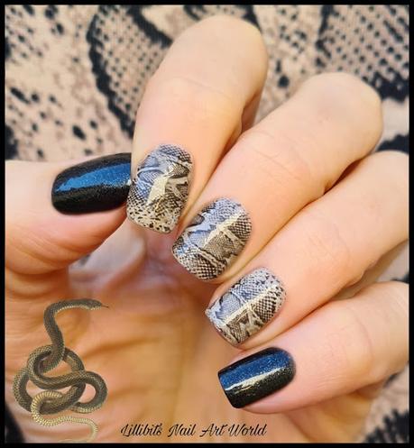 Manicura de serpiente con foil de Born Pretty Store