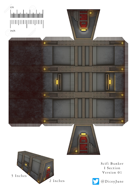 Bunker de papercraft de Dicey June Bunker de papercraft de Dicey June