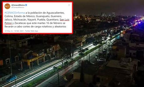 Anuncian cortes de energía eléctrica aleatoria para San Luis Potosí