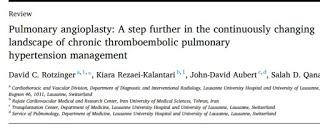 Angioplastia pulmonar: un paso más en el panorama en constante cambio del tratamiento de la hipertensión pulmonar tromboembólica crónica