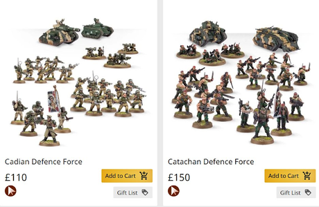 DF Catachan mas caro que DF Cadia, por que?