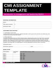 Reading Pdf CMI UNIT 5003 EXAMPLE ASSIGNMENT GET ANY BOOK FAST, FREE & EASY!? PDF