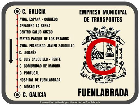 Recreación de las antiguas paradas de la EMT de Fuenlabrada