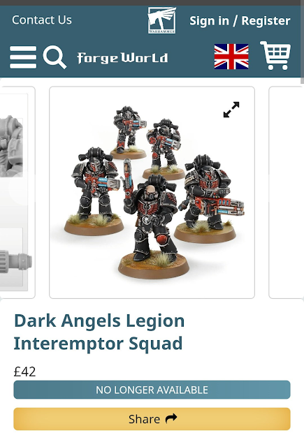 Dark Angels Legion Interemptor Squad, descatalogada en FW