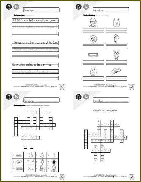 Aprendo a leer y a escribir. La B