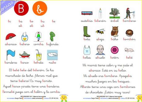 Aprendo a leer y a escribir. La B Aprendo a leer y a escribir. La B