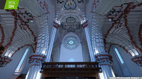 Réplica en Minecraft RTX: Iglesia de Santiago Apostol de Villamoron, Burgos, España.