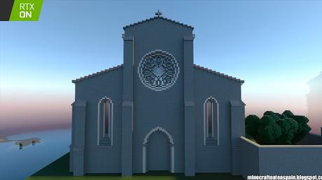 Réplica en Minecraft RTX: Iglesia de Santiago Apostol de Villamoron, Burgos, España.