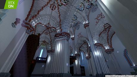 Réplica en Minecraft RTX: Iglesia de Santiago Apostol de Villamoron, Burgos, España.