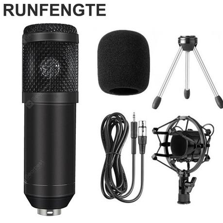 «BM-800 Professional Studio Condenser Sound Recording Microphone + Plastic Shock Mount Kit for Recording Braodcasting Singing Recording KTV Karaoke Mic»