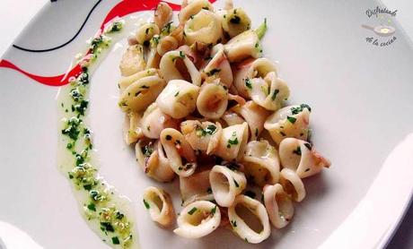 anillas de calamar en tempura