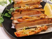 Navajas plancha aceite perejil