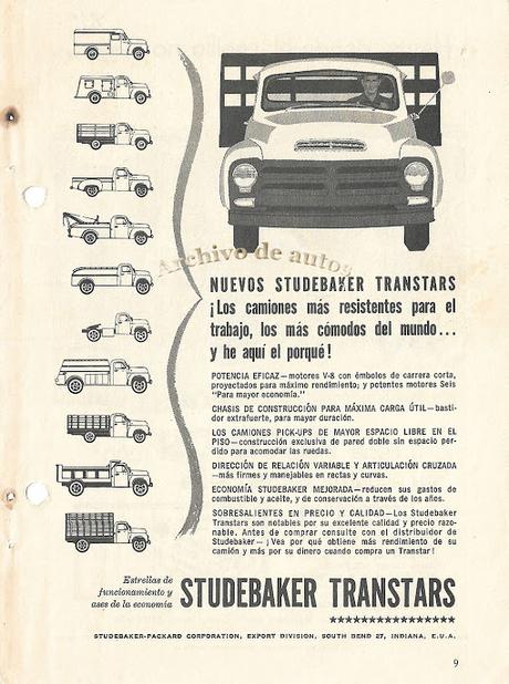 Los camiones Studebaker Transtars del año 1956