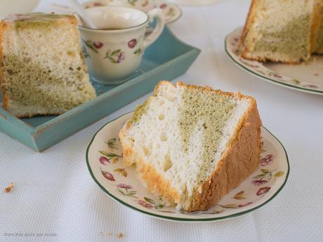 Angel Food Cake marmolado de Té Matcha