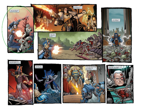 Metedura de pata terrible en el cómic de Marneus Calgar Metedura de pata terrible en el cómic de Marneus Calgar