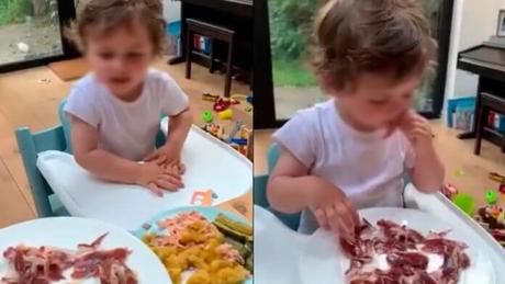 El divertido vídeo de un niño que rechaza las verduras y exige comer jamón