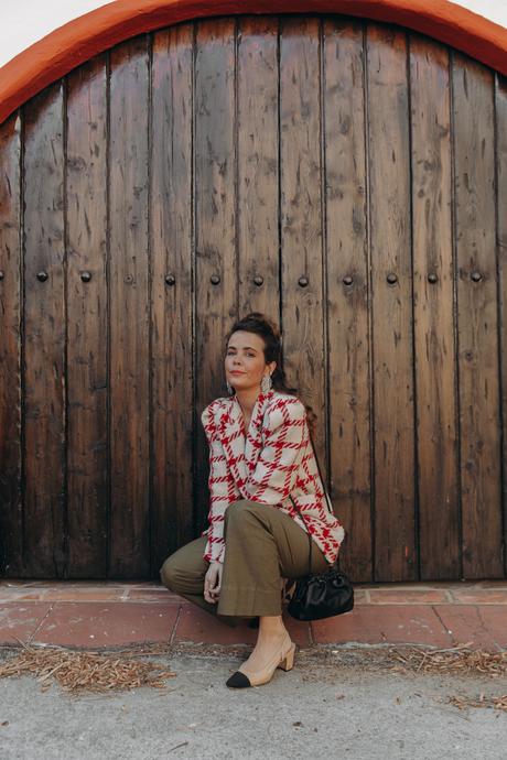 Collage Vintage wearing a Shopbop outfit with Isabel Marant tweed jacket, Chanel slingbacks and Mansur Gavriel bag