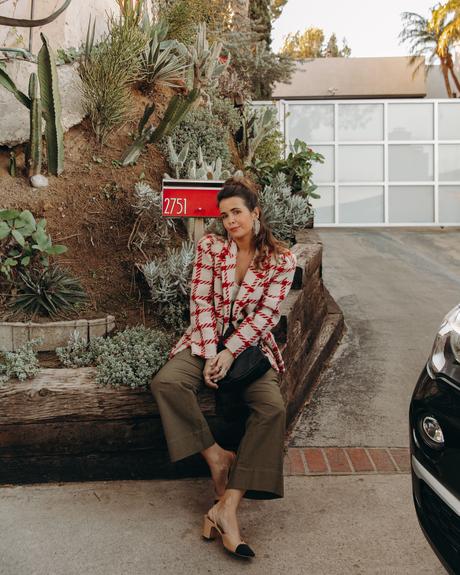 Collage Vintage wearing a Shopbop outfit with Isabel Marant tweed jacket, Chanel slingbacks and Mansur Gavriel bag