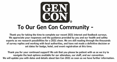 Comunicado de los organizadores de la Gen Con