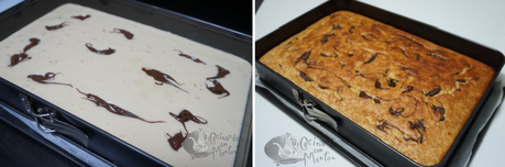 Coca de magdalena con chocolate Coca de magdalena con chocolate