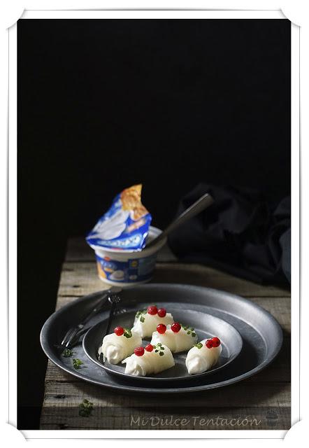 Canelones de Melón rellenos de Yogur