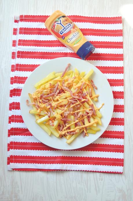 Bacon and cheese fries en freidora sin aceite con Degustabox Bacon and cheese fries en freidora sin aceite con Degustabox