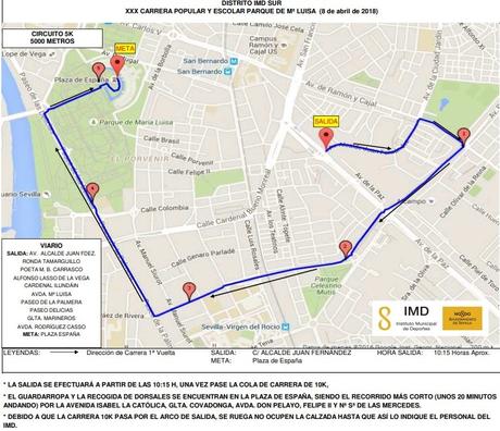 Carrera popular IMD Parque de Maria Luisa  2018 #Sevilla10