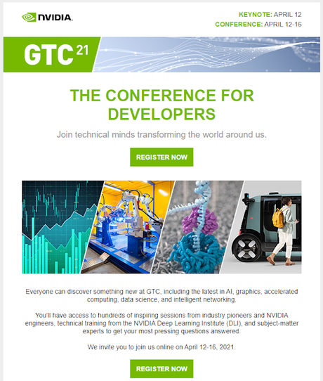 Comenzaron las inscripciones gratuitas para el GTU 21 de NVidia Comenzaron las inscripciones gratuitas para el GTU 21 de NVidia