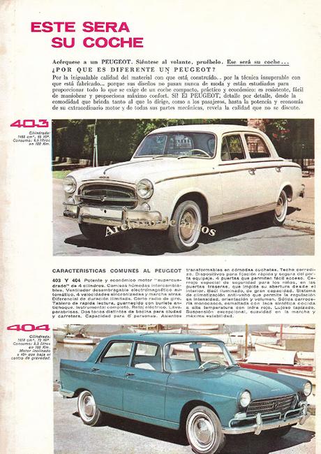 Los Peugeot 403, 404 y 404 Rural del año 1963