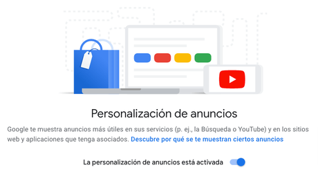 Personalización de anuncios de Google