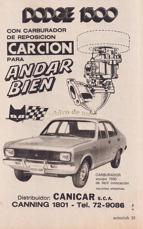 Carburador Carcion para el Dodge 1500