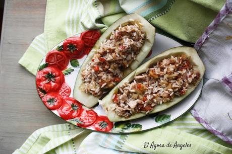 Berenjenas rellena de arroz Berenjenas rellena de arroz El Ágora de Ángeles