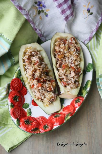Berenjenas rellena de arroz Berenjenas rellena de arroz El Ágora de Ángeles