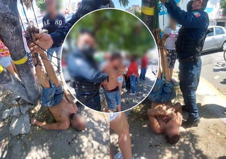 Cuelgan a presunto ladrón en la colonia Satélite