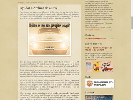 Décimo aniversario del blog de Archivo de autos