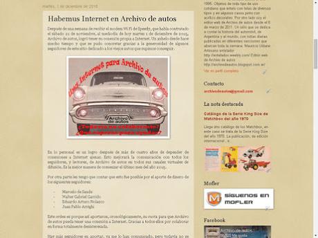 Décimo aniversario del blog de Archivo de autos