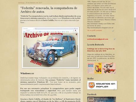 Décimo aniversario del blog de Archivo de autos