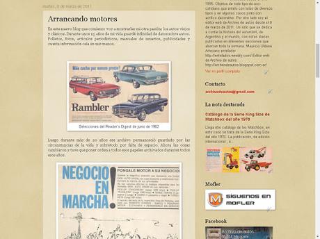 Décimo aniversario del blog de Archivo de autos