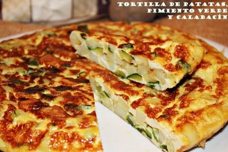 TORTILLA DE PATATAS CON PIMIENTO Y CALABACÍN (Mª JOSÉ) {TU♥RECETA EN MIS FOGONES}