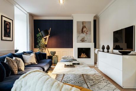 Una isla diseñada con puertas correderas.