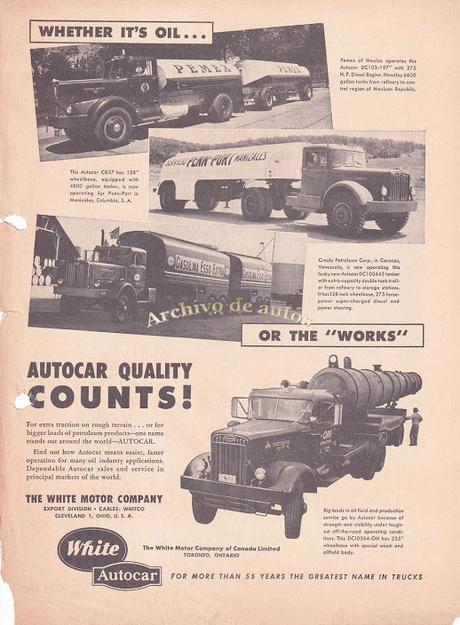 Los camiones Autocar y la industria petrolera