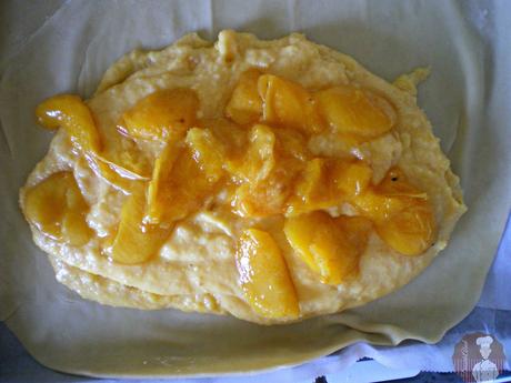 Topfenstrudel con albaricoques y arándanos: Relleno