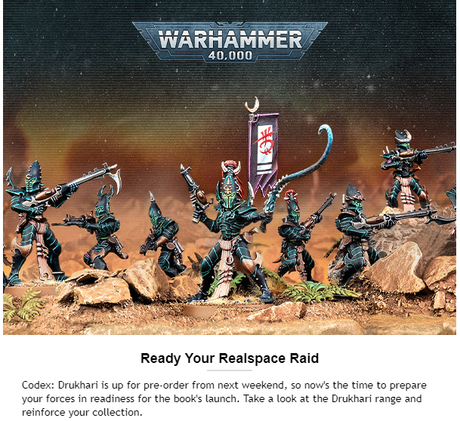 Codex Eldar Oscuros (Drukhari) en pre-pedidos la semana que viene