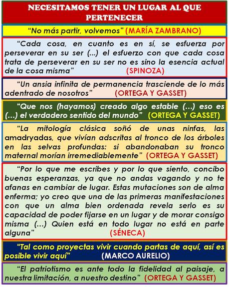 NECESITAMOS TENER UN LUGAR AL QUE PERTENECER