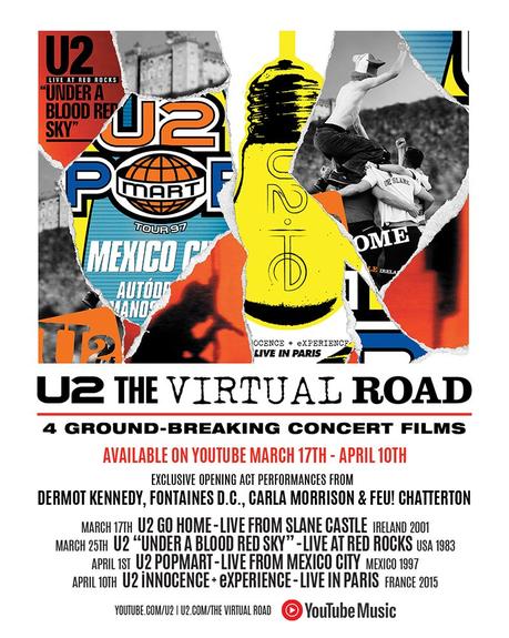 U2: gira virtual con varios conciertos emblemáticos en YouTube