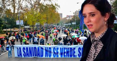 La Marea Blanca volvió más fuerte que nunca contra la mala gestión sanitaria de Ayuso.