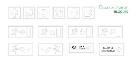 Descargar gratis señales para plano de evacuación en formato .dwg de Autocad