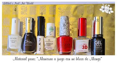 Manicura a juego con mi blusa de flores de Mango