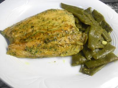 Salmón salvaje y judías verdes al curry.