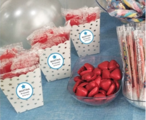 Mesas de chuches envueltas